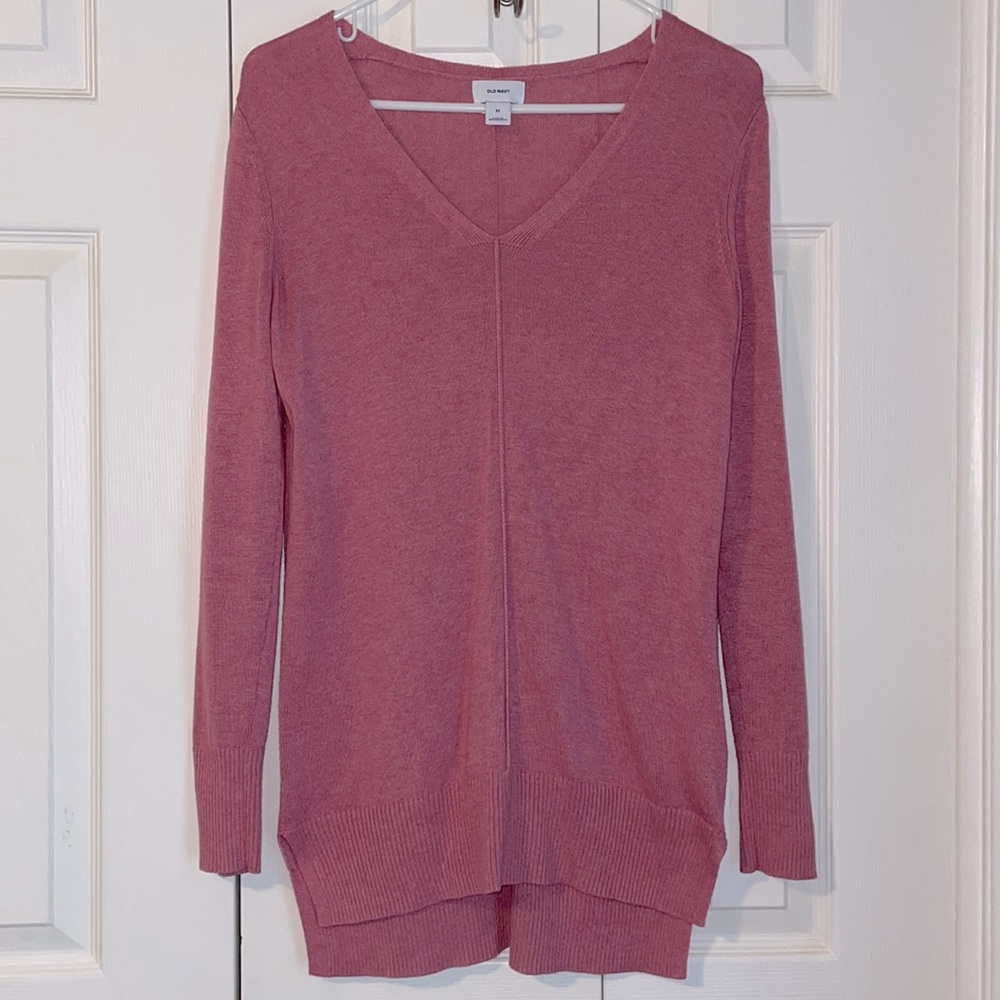 Old Navy 🌑 V-Neck Tunic Length Sweater - Size: XS